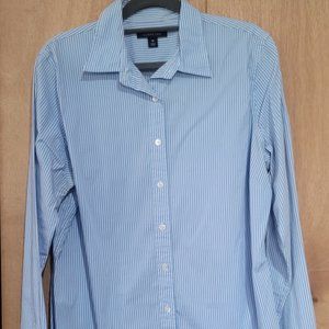 Lands end size 14 pin stripe button down